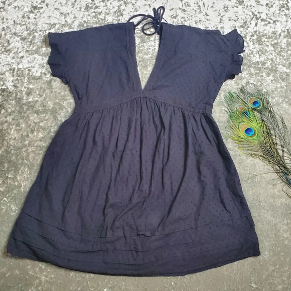 Urban Outfitters Black Embroidered Dot Dress - Picture 1 of 8